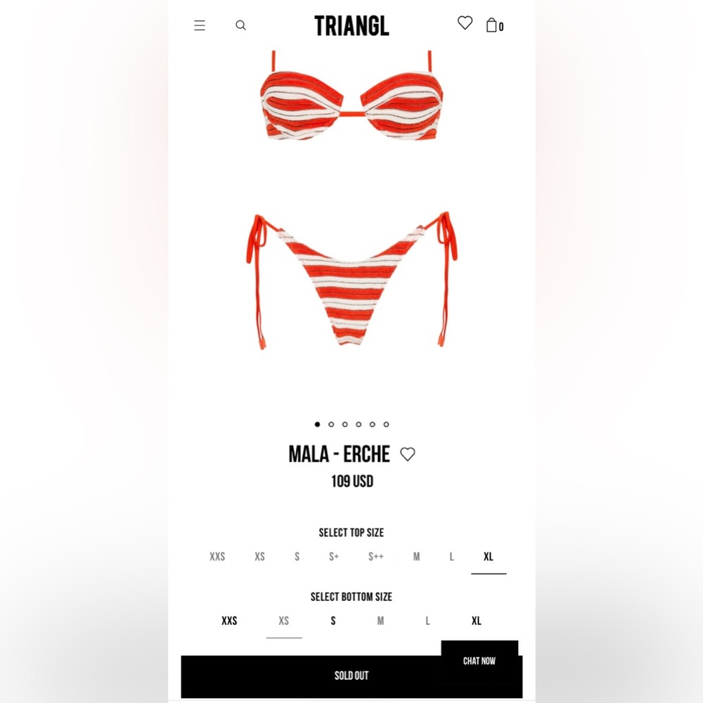 Super Cute Triangle Swim Suit - Top XS Bottom S - sold out online